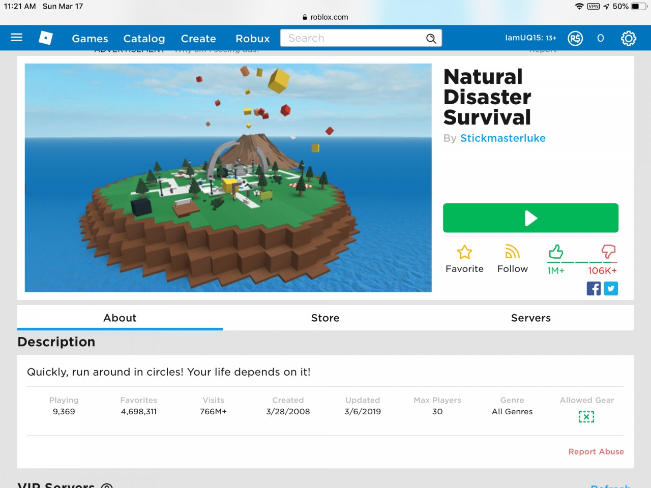 My Opinion On Roblox Roblox - natural disaster survival game roblox i will survive