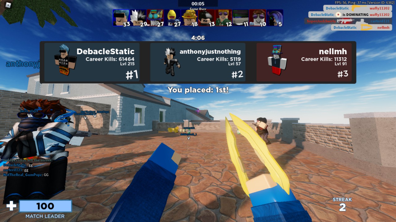 arsenal server was broken so i got 100 kills in one round, no hacks  involved 😎 : r/ArsenalRoblox